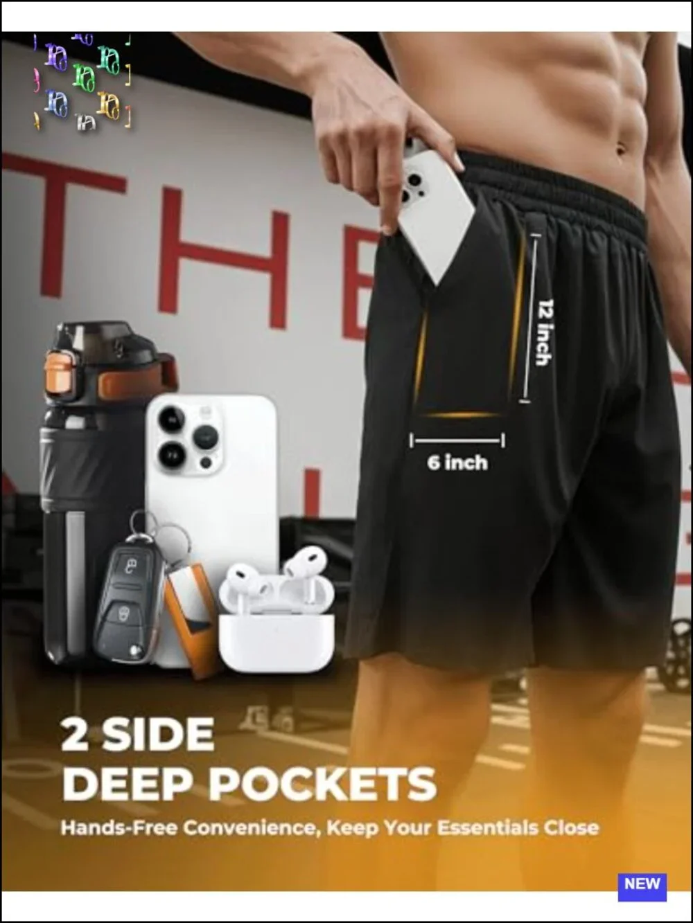 2 Pack Mens Gym Basketball Shorts Athletic Quick Dry Workout Shorts
